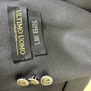 Super 100's Wool Suit Jacket Canada Ultimo Uomo NWOT Size 38R Men's Black Blazer